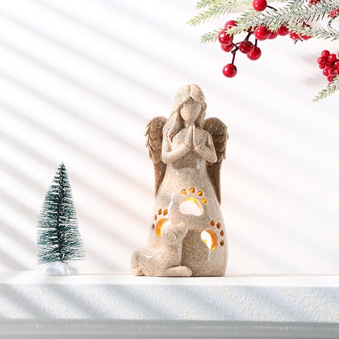 BEARAE Dog Memorial Gifts for Loss of Dogs, Pet Loss Sympathy Gifts, Dog Passing Away Bereavement Gift, Remembrance Grieving Dogs Angel Candle Holder