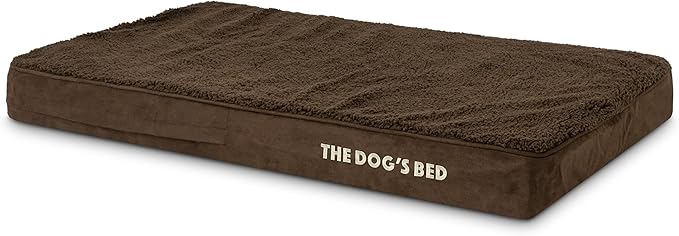 The Dog’s Bed Orthopedic Memory Foam Dog Bed Mattress, Plush Fabric, Brown Plush, Large, 4-Inch