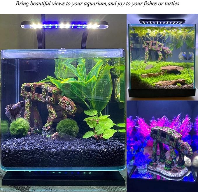 fazhongfa Fish Tank Decorations Star Wars Aquarium Accessories Small to Large Fish Tank Resin Decor for Betta Goldfish Hideouts Cave Hide Ornament Backgrounds (at-Small)