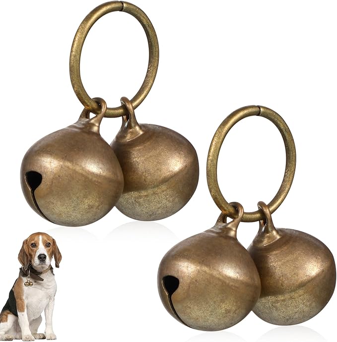 4 Pcs Dog Collar Bells, Bells for Cat Collars, Pet Training Bell, Copper Bell, Loud Charms for Dogs and Cats, Pet Pendant Accessories, Anti-Lost
