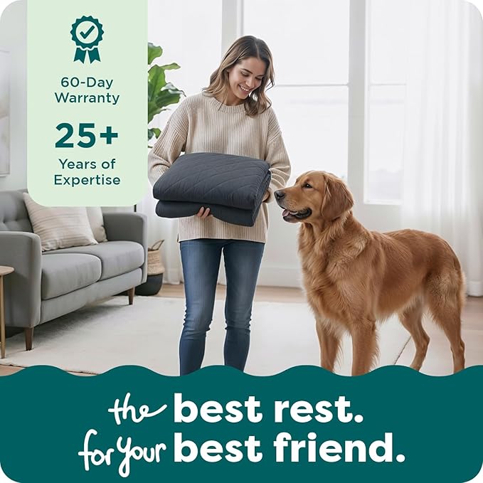 Furhaven Replacement Dog Bed Cover Quilted Sofa-Style, Machine Washable - Iron Gray, Jumbo (X-Large)