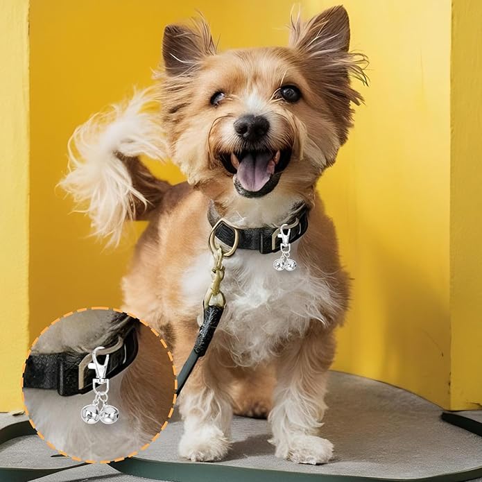 2 Pcs Mini Dog Collar Bells, Cat Bell, Silver Pet Pendant Accessories for Training, Loud Charms for Dogs and Cats
