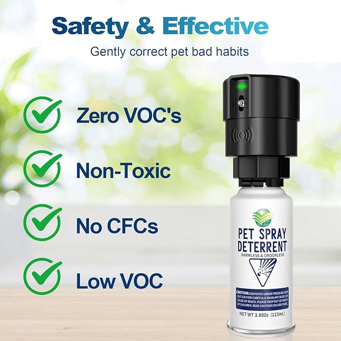 Cat Deterrent Spray Refill, Pet Spray Deterrent System, Motion Activated Cat System, Cat & Dog Odorless & Indoor, Up to 3 Feet Away, Pet Deterrent Spray Refill 6 Pack 23.34Oz