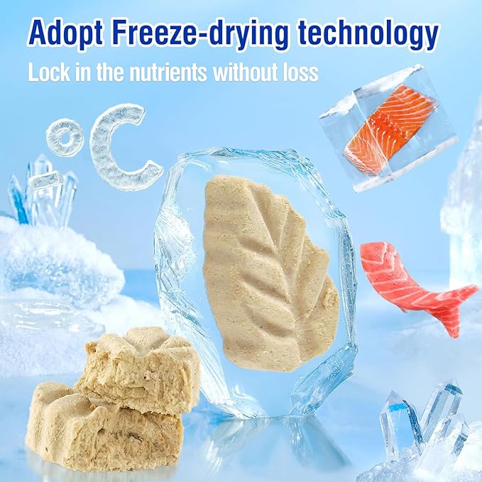 50g/1.76oz Freezed Dried Cat Chicken Treats with Fish Oil, Cat Treats for Hair and Skin Protection, Edible Cats Snack