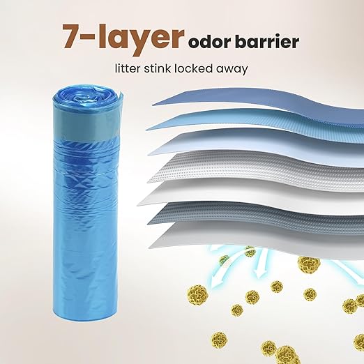 GKJ Cat Litter Trash Can with 3 Rolls Cat Litter Bags