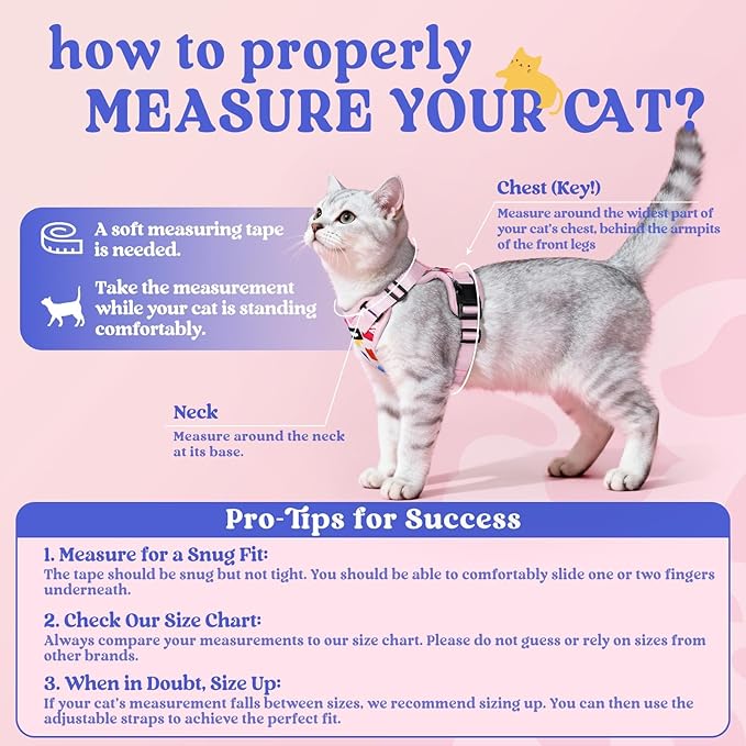 rabbitgoo Cat Harness and Leash for Walking, Escape Proof Soft Adjustable Vest Harnesses for Cats, Easy Control Breathable Reflective Strips Jacket, Purrty Pink, XXS