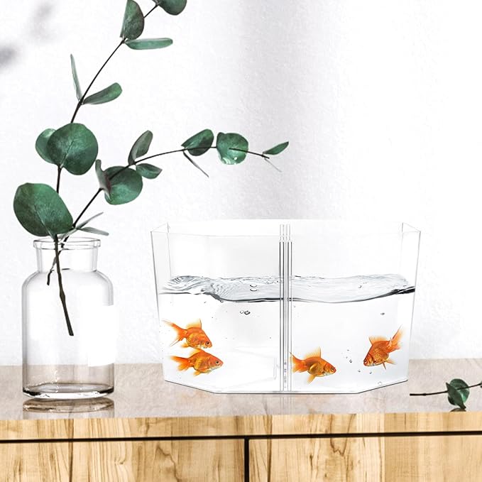 BESPORTBLE Breeding Tank Aquarium Box with Dual-Compartment High Transparency Plastic Fish Isolation Hatchery Box for Betta Guppy Shrimp Quarantine and Incubation