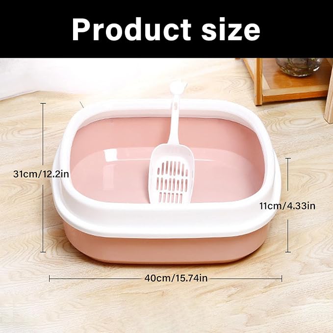 High Wall Cats Waste Container Odor Reducing Cats Litter Box Sifting Scoops for Outdoor Use Easyly Wash Ovals Litters Box