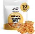 iPaw 10 Pcs Value Pack Turkey Tendons for Dogs, 100% Turkey and US Sourced Raw Material, Hypoallergenic, All Natural Human Grade Puppy Chew, Rawhide Alternative Dog Treats, Ring (Small)