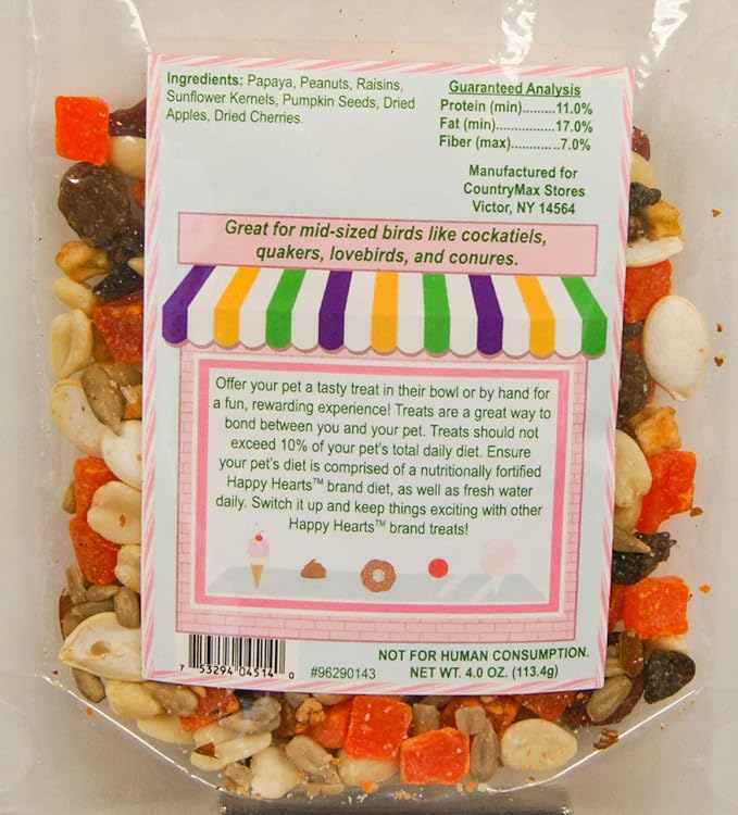 Happy Hearts Treat Shop Mardi Gras Bird Treats, 4 oz.