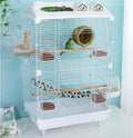 30" Roof Top Bird Cage, 2 Tier Medium Metal Parrot Cage with Accessories Include Cross Bar Climbing Ladder Dual Door Parakeet Cage for Various Bird Species (30.3" H)