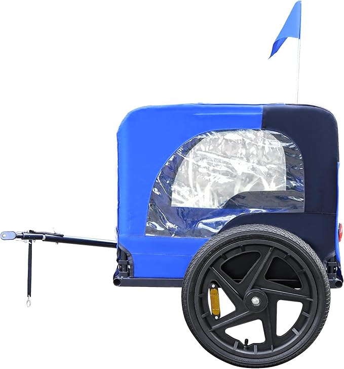 2-in-1 Dog Bike Trailer & Pet Carrier with Quick-Release Wheels, Foldable Steel Frame & Non-Slip Floor, 88 lbs Capacity for Medium/Small Dogs, Compatible with 20"-29" Bicycles