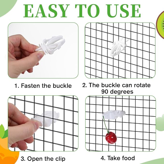 6 PCS Bird Treats Skewer, Parakeet Hanging Food Holder, Bird Cage Food Holders, Stainless Steel Fruit Vegetable Stick Holder for Hanging Birds Foraging Toys for Macaw Parakeet Budgie (3 Sizes)