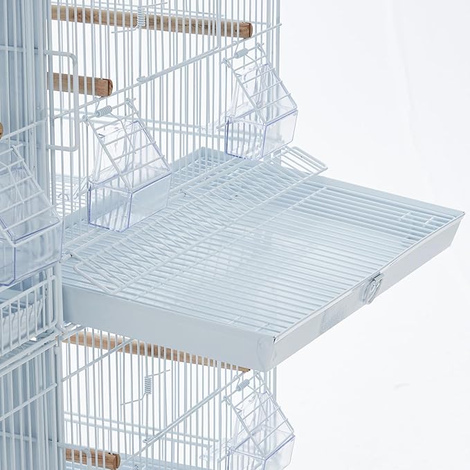 Garvee Lot-4 Breeding Bird Cage, Parrot Cage, Stackable Center Divided Breeder, Seperate Removable Tray, Removable Divider, Lockable Caster, for Birds and Finch