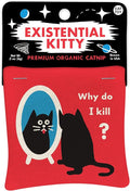 Blue Q Existential Kitty Catnip Toys - Durable Cat Toys for Biting, Premium USA-Grown Organic Catnip, Pet Supplies, 100% Silk-Screened Cotton Pouch w/Funny Kitty Graphics, Cat Birthday Gift