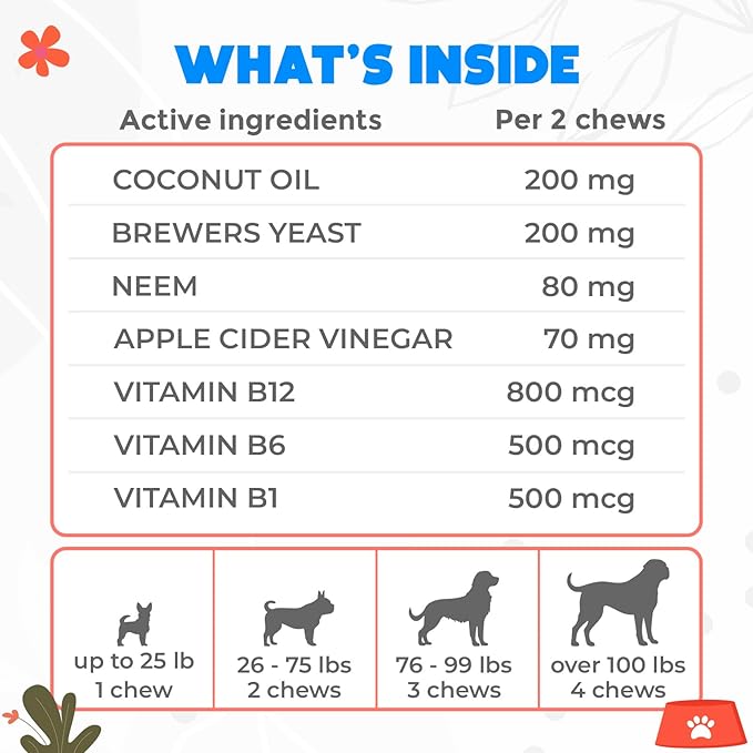 Flea and Tick Prevention Chewables for Dogs - 150 Chews - Flea & Tick Control - Vet-Approved Oral Treatment - Duck Flavor - US-Made
