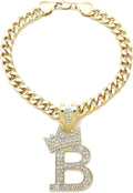 Initial Letter Cuban Chain Dog Chain Pet Chain Pet, Cat, Puppy Chain (20", B)