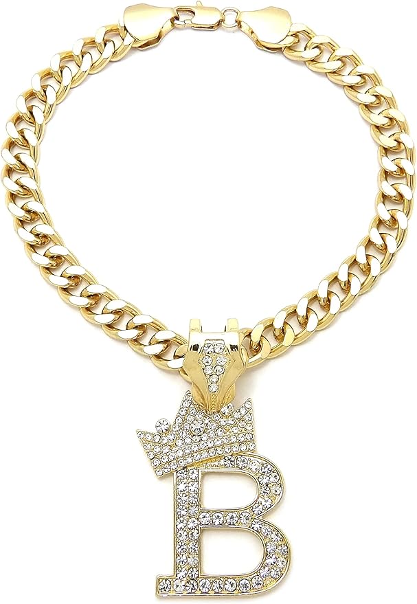 Initial Letter Cuban Chain Dog Chain Pet Chain Pet, Cat, Puppy Chain (20", B)