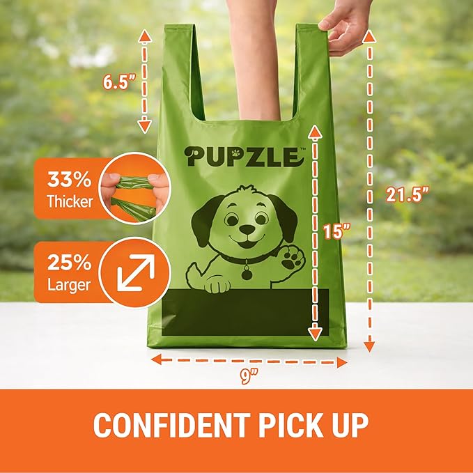 Pupzle Bags for Arm & Hammer, FUSBUNTY, MXF, and TIMINGILA Pooper Scoopers, 40 Pooper Scooper Bags Refill for Swivel Bin, Black (Green)