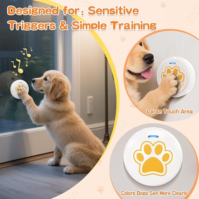 ChunHee Dog Bells to Go Outside – Bell for Dogs to Ring to Go Potty | Dog Door Bell with 5 Adjustable Volume & 36 Ring Tones | Chew-Proof Dog Training Bells for Door