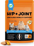 Cat Hip & Joint Health Chews – Cat Joint Support Supplement with Glucosamine, Green Lipped Mussel & Omega-3 – Supports Mobility, Flexibility & Cartilage Function (Chicken Flavor, 30-Day Supply)