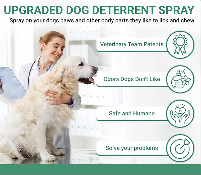No Chew Spray for Dogs and Cats - 8 Fl Oz - Bitter Apple Spray to Keep Dogs from Chewing Things and Licking Paws - 2 in 1 Alcohol-Free Dog Training & Behavior Aids for Hot Spot and Furniture