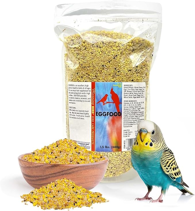 Morning Bird Eggfood 1.5 lbs – Protein-Rich Soft Food Food for Birds - High in Protein - Vitamins & Minerals – Supports Growth, Digestion & Feather Health – Ideal for Breeding Birds