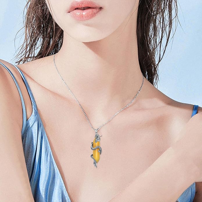 KZX Cat/Dog/Phoenix/Eagle/Whale/Shark/Puffin/Starfish/Chicken/Butterfly/Owl/Bee/Frog/Seahorse Necklace Sterling Silver Animal Pendant Jewelry Gift for Women