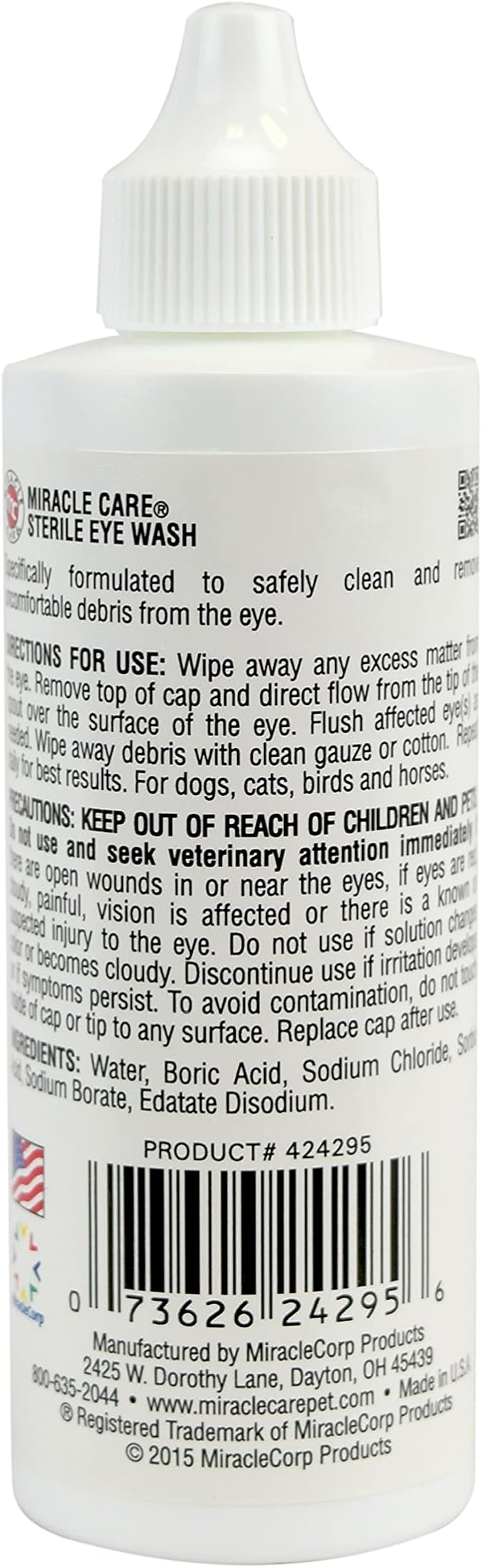 Miracle Care Pet First Aid Bundle: Kwik Stop Styptic Powder 0.5oz + Liquid Bandage Spray 4oz + Sterile Eye Wash 4oz
