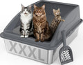 Extra Large XXXL Stainless Steel Litter Box, 28" L x 20" W x 12.2" H Super Large Stainless Steel Litter Box, Suitable for Large Cats and Multiple Cats, Non-Sticky, Anti-Leakage, Easy to Clean