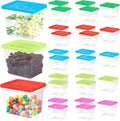 25 Pack Plastic Fish Bowl with Lids, 12 Oz Small Rectangle Gold Fish Tank, Fishbowl Candy Bowl, Tarantula Enclosure Snake Breeding Case, Mini Fish Box for Pets