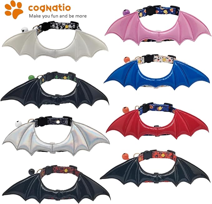 2 Pack Breakaway cat Collars with Bell,Safety Quick Release Pendant Cute Kitten Collar,Adjustable 20-30cm (Orange, 20-30cm)