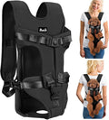Lukovee Dog Backpack Carrier, Legs Out Easy-fit Dog Front Carrier for Small Medium Dogs, Adjustable Hands Free Dog Chest Carrier for Hiking Cycling (B,Small)