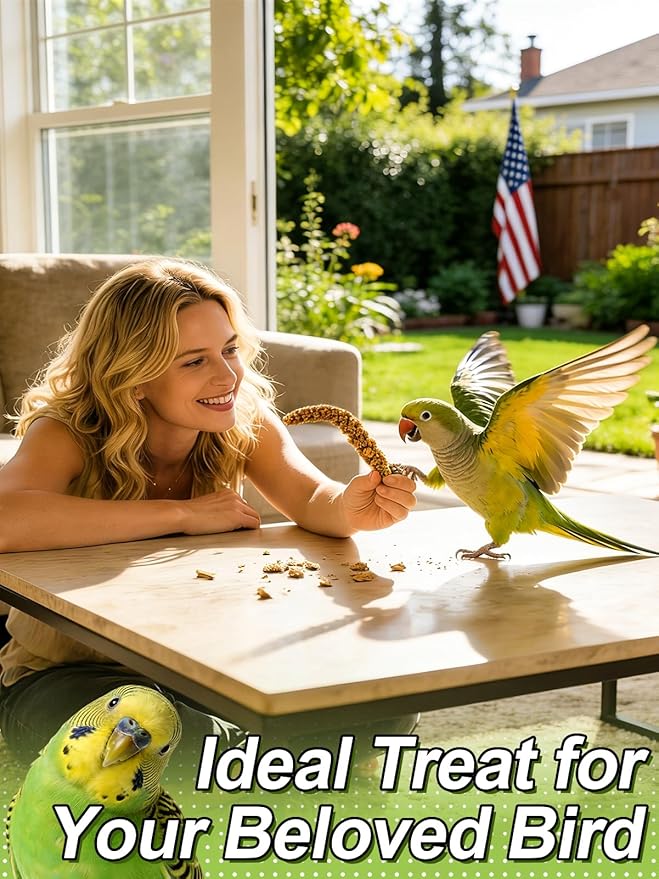 MEWTOGO Spray Millet & Cuttlebone Bird Treats Set - 1lb Hand Selected Golden Millet Treats for Parakeets Cockatiel Lovebirds Canaries Finches, Energy & Calcium Boost