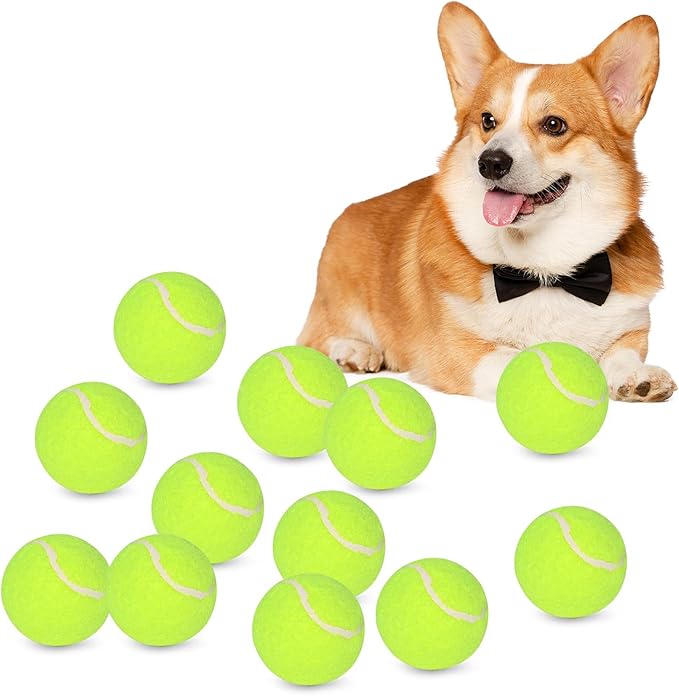 Tennis Balls for Dogs, 12 Packs 2-inch Interactive Mini Dog Balls Designed for Automatic Ball launchers and Small to Medium Dogs Indoor Outdoor Thrower Machine