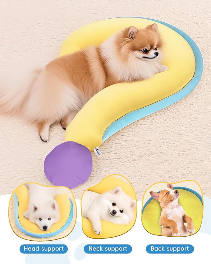 Dog Calming Pillow – Soft Plush Cat Body Pillows for Small/Medium/Large Dogs, Cozy Cotton-Filled Dog Neck Pillow, Cute Design for Rest and Relaxation
