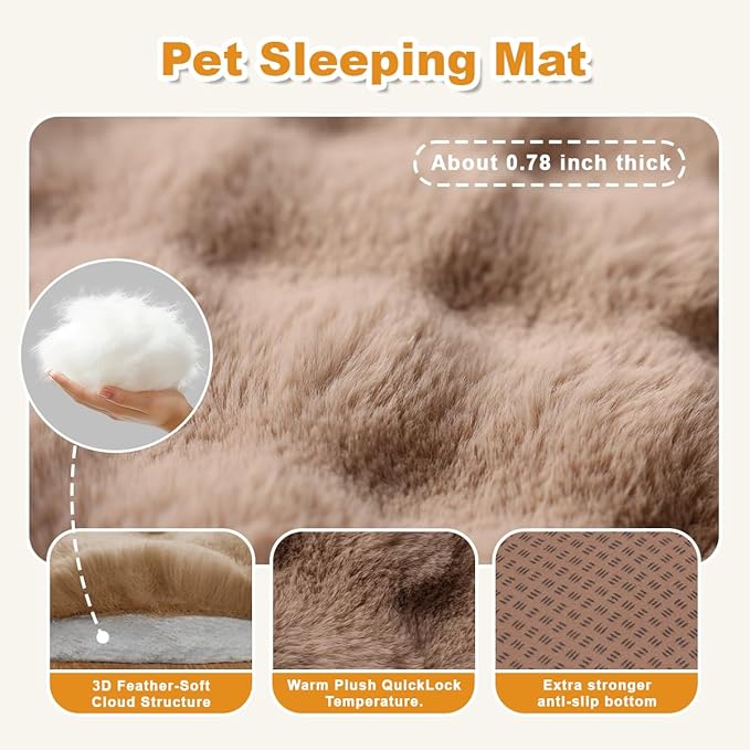 2 in 1 Large Woven Rattan Cat Couch Bed with 19x 14'' Removable Plush Pad Mat, Pet Sofa for Indoor Elevated Cat Beds Suitable for Kitty, Puppy or Small Animal (Supports 33 lbs)