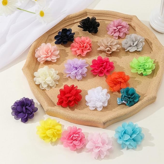 20PCS Flower Bows Alligator Hair Clips for Cat Dogs Puppy Birds Ducks Horse Chicken Pets Barrettes Party Birthday Grooming Hair Accessories
