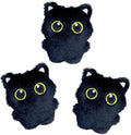 3 Pcs Cute Black Cat Toys Cat Interactive Toys with Squeaky and Soft 3.9 in Big Eyed Black Cat Plush Toy for Indoor Cats