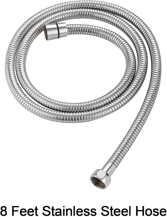 SUMERAIN Pet Shower Sprayer, Dog Shower Attachment with Solid Brass Diverter, Flow regulating Sprayer, 8 Feet Extra Long Hose, Chrome Finish