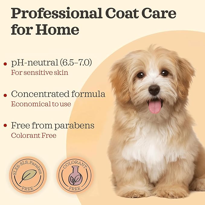 Prebiotic Hypoallergenic Sensitive Dog Shampoo – Oatmeal & Vanilla Scent Formula, Sensitive Skin | Vegan, Paraben-Free, Moisturizing & Deodorizing, Pet Shampoo | Safe for Dogs & Cats – 16 fl oz