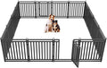 Dog Fence Outdoor Indoor, 32" Inch Height 16 Panels Dog Playpen for Large/Medium/Small Dogs Metal Dog Pen for Yard Camping and RV | Black-Silver