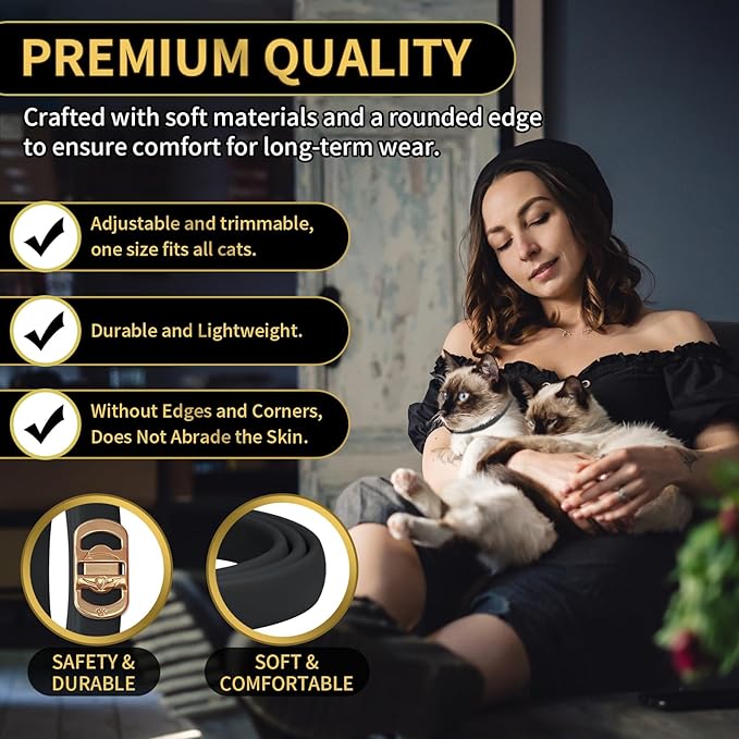 YOTANGO 4 Pack Flea Collar for Cats, 32 Months Flea and Tick Prevention for Cats, Waterproof Cat Fleas Collar, Cat Fleas and Ticks Treatment, Adjustable Tick Collars for Kittens-Black