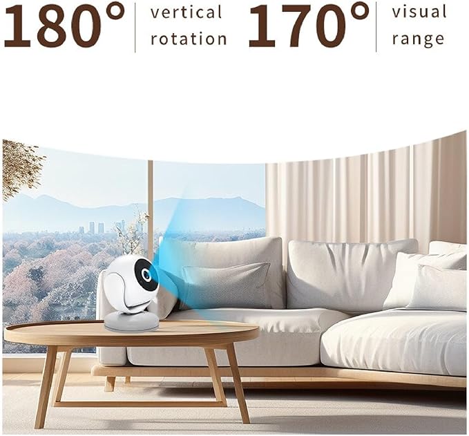 Bewinner 2K Indoor Security Camera, 360 Degree Cameras for Home Security Indoor with Motion Detection, Pet Camera with Phone App