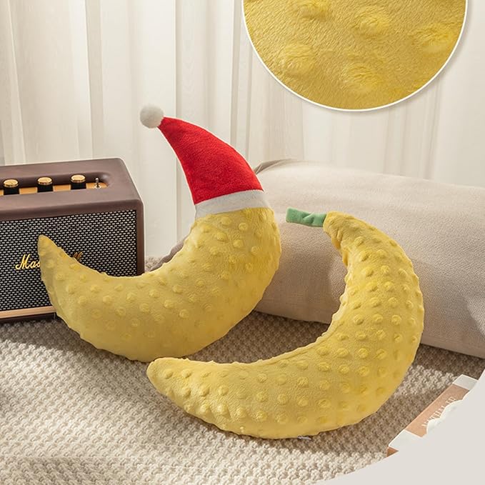 Pet Neck Pillow for Cats and Small Dogs, Crescent Moon U-Shaped Plush Pillow with Christmas Santa Hat, Ultra-Soft Minky Cushion, Machine Washable