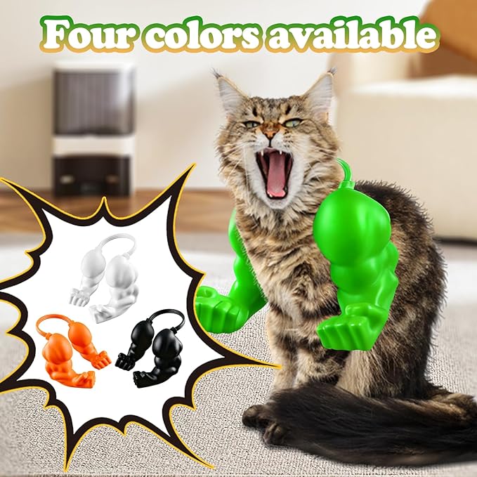 babyye Cat Toys Muscle Arms, Funny Printed Cat's Neck Arm with Muscle, Cats Costume Accessory for Pet Dress-Up, Cosplay, Christmas Parties & Photos (Black)