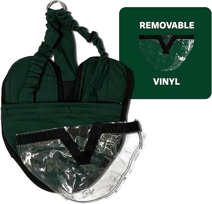 Hen Holster Wrap-Around Bird Diaper & Harness for Hens, Roosters, Ducks, Geese - with Removable Vinyl Liner, Adjustable Fit for Outdoor Adventures & Indoor Use - Easy to wear - Large, Green