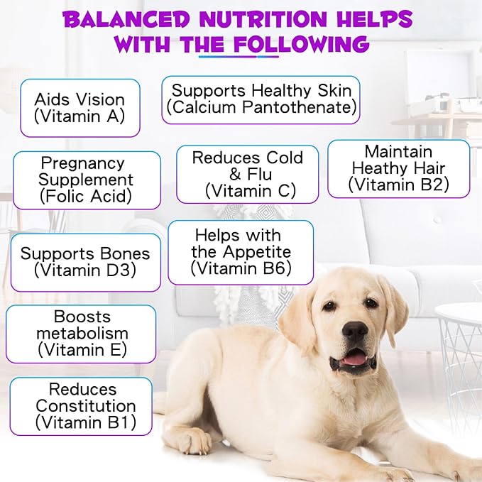 Dog Multivitamin Liquid Drops - 15 in 1 with Glucosamine, MSM & Cranberry, Supports Joint, Skin & Coat, Immune, Heart & Urinary Health, 2 fl oz