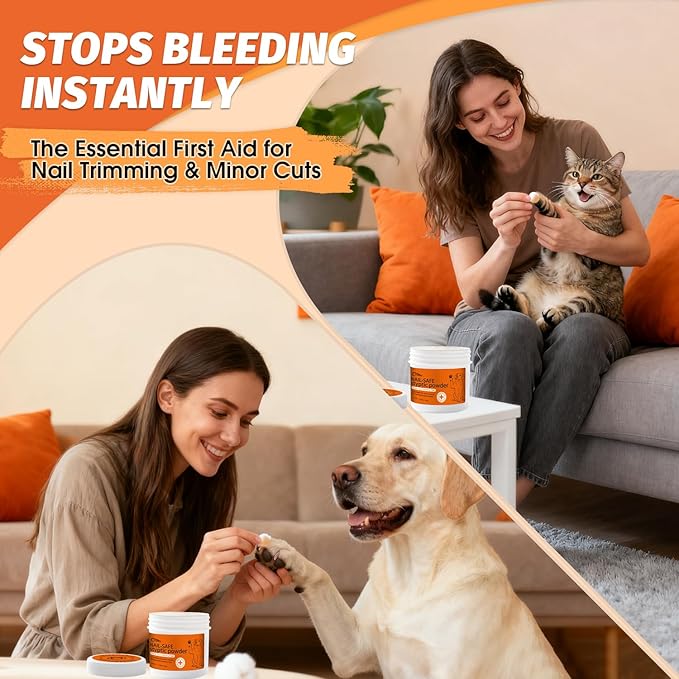 PAW PLANET Styptic Powder for Dogs & Cats -1.76oz Fast Acting Blood Stop Powder for Nail Clipping, Minor Cuts & Wing Clipping,Essential First Aid for Dark Nails