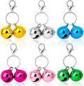 Pet Bells for Dog Cat Collar, 6 Pack Colorful Loud Double Pet Collar Bells with Metal Keychain Clip Dog Cat Pendant Accessories for Small Pets Outdoor Training Safety Tracking